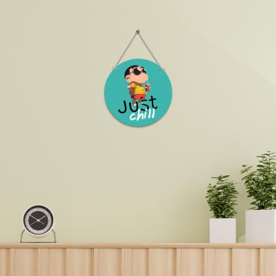 Just Chill Cartoon Round Wall Hanging Fun Kids' Room Decor  Shin-chan Theme Anime Character Wall Art  Birthday Gift for Boys, Girls & Anime Lovers